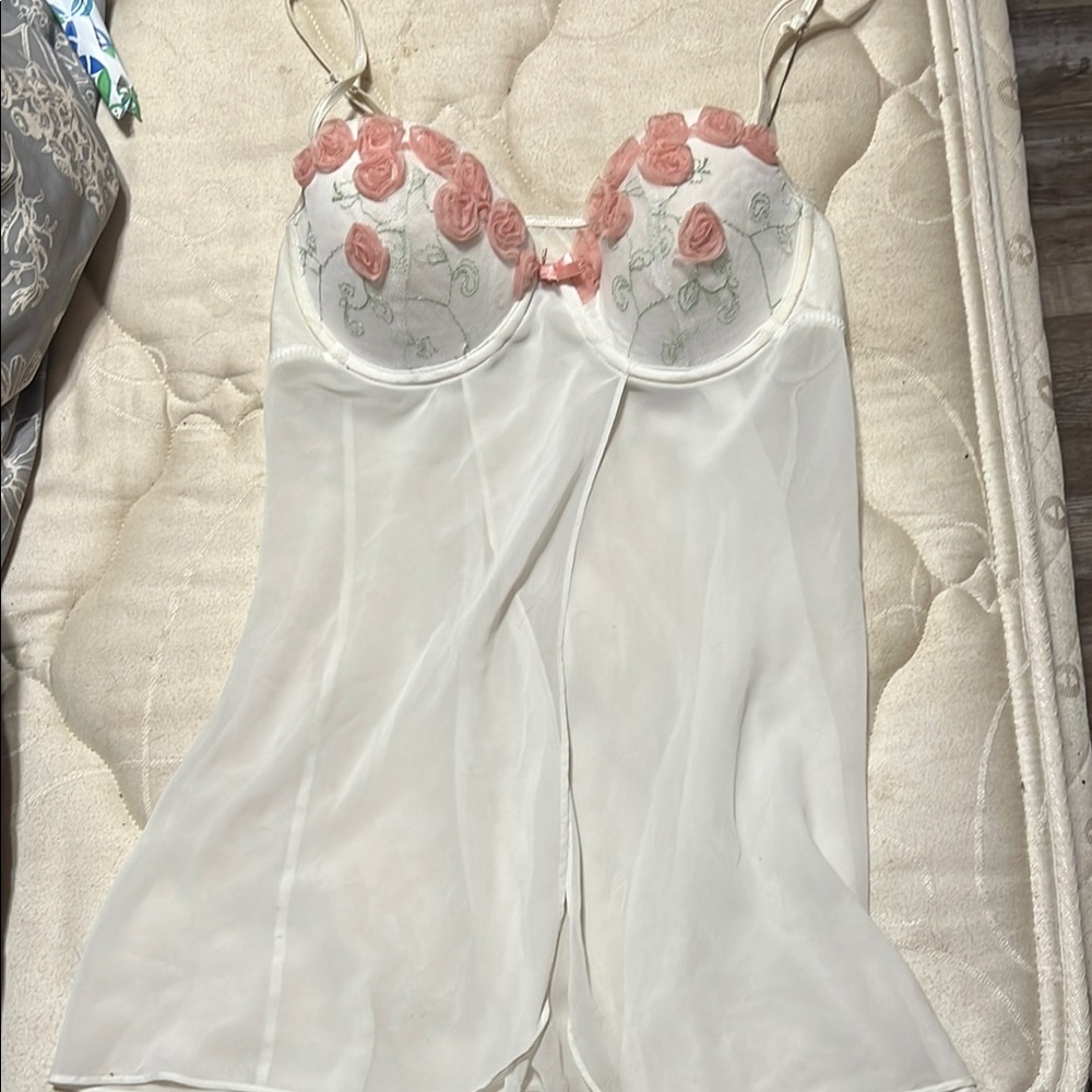 Floral Embroidered Sheer Chemise